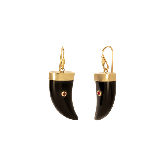 Tiger Claw Earrings - Black Onyx - Main Img