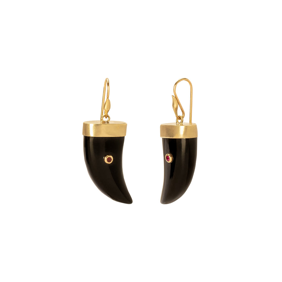 Annette Ferdinandsen Tiger Claw Earrings - Black Onyx - Earrings