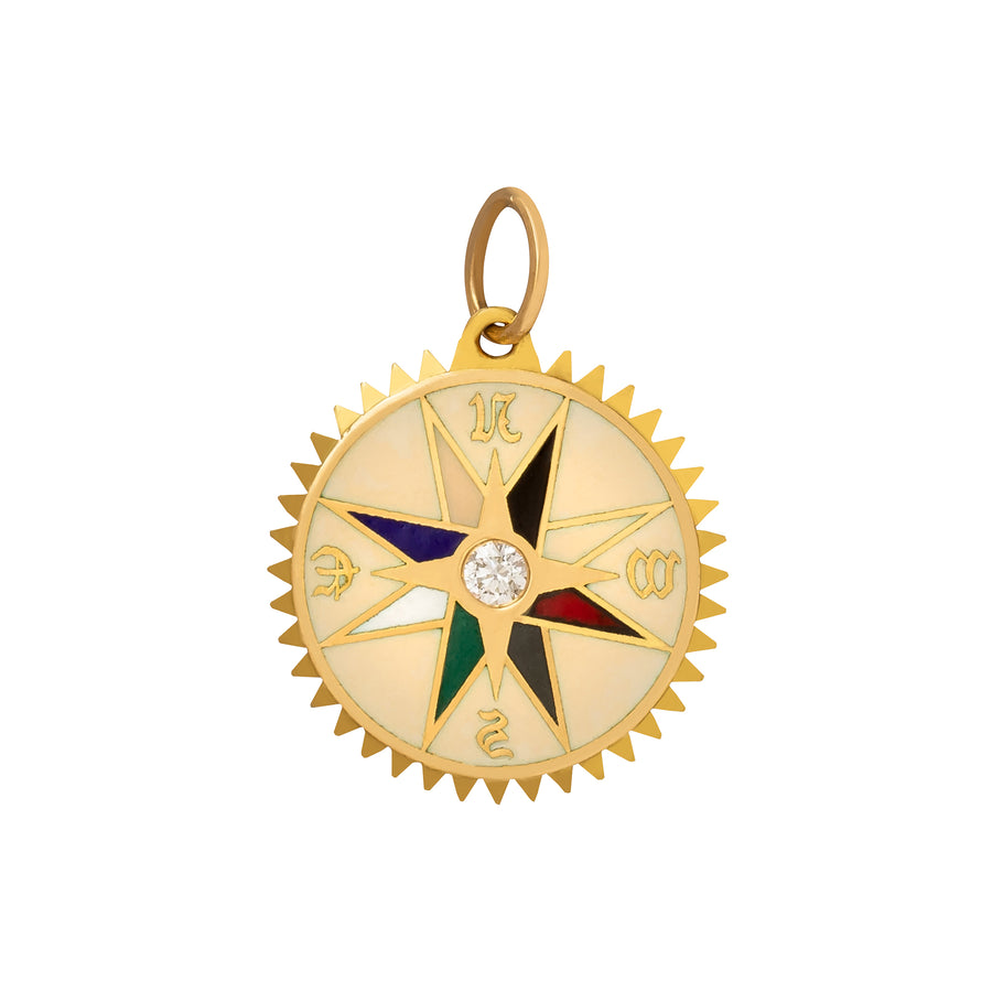 Foundrae Petite Cream Internal Compass Medallion - Broken English Jewelry