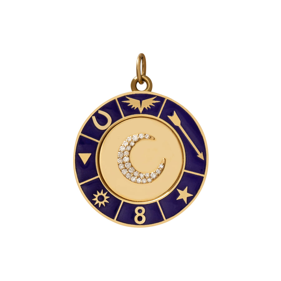 Foundrae Blue Crescent Medallion - Broken English Jewelry