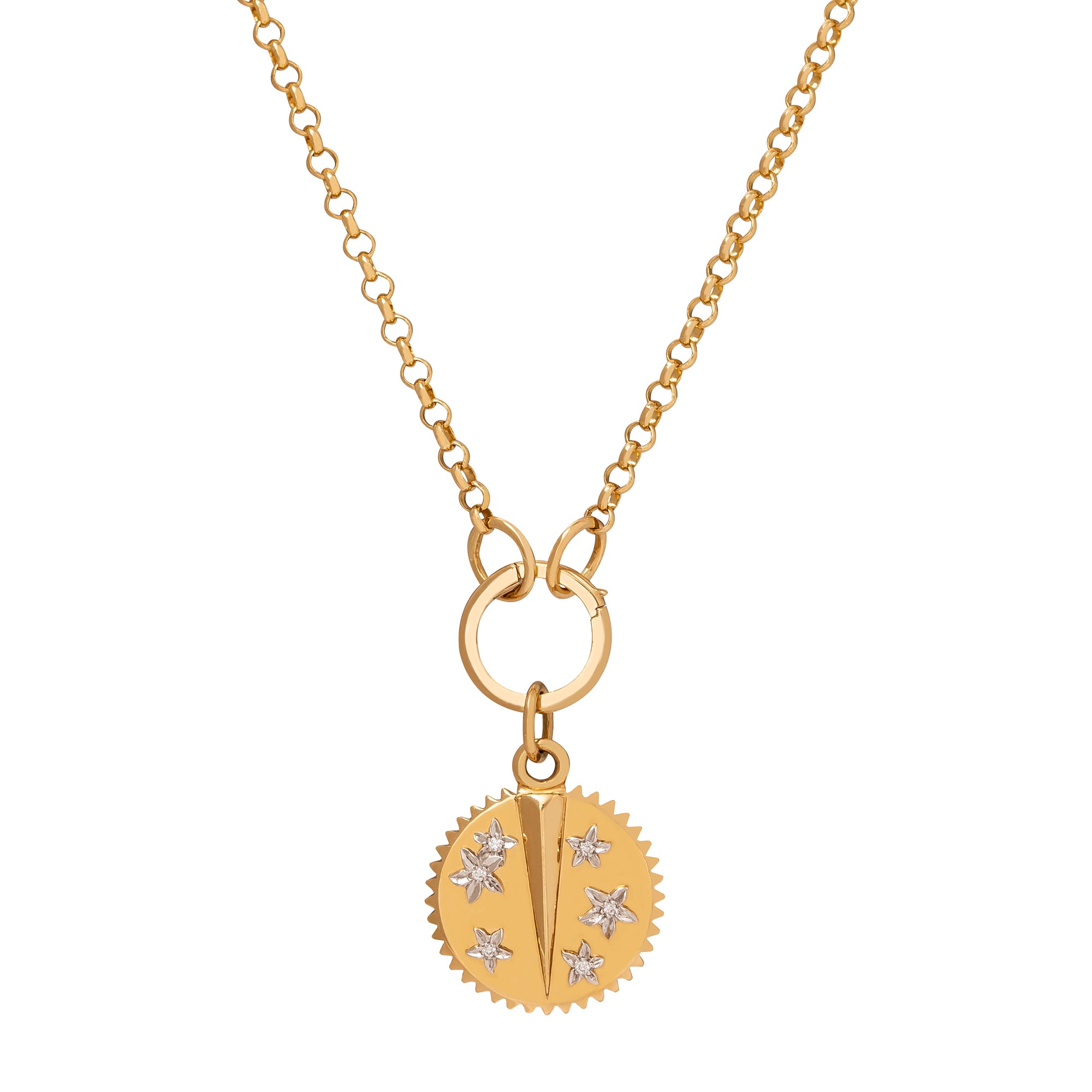 Foundrae Petite Resilience Medallion pendant on chain