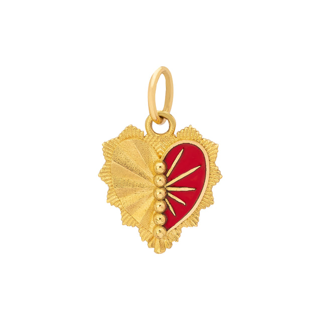 Foundrae Heart Love Token - Red Enamel Right - Broken English Jewelry