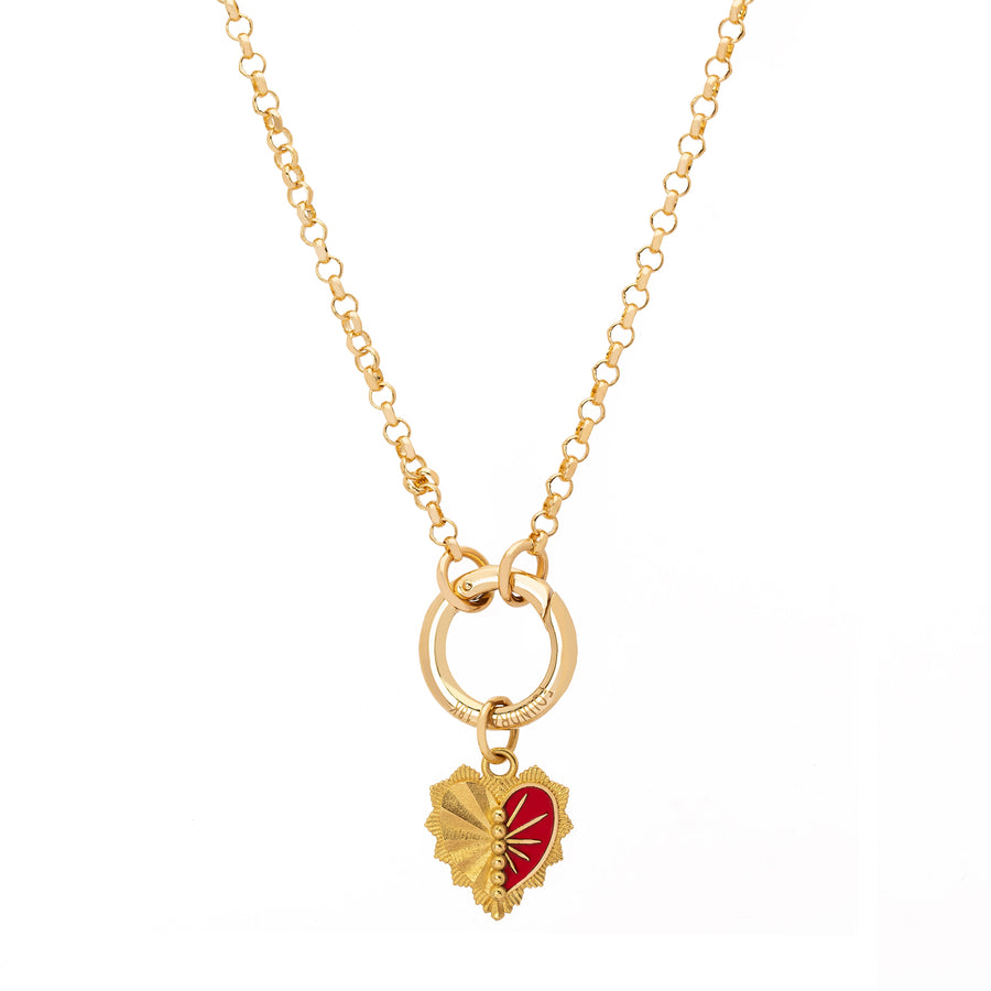 Foundrae Heart Love Token - Red Enamel Right - Broken English Jewelry