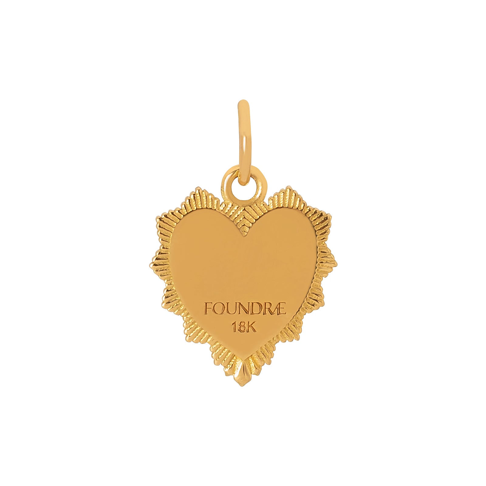 Foundrae Heart Love Token - Red Enamel Left - Back View