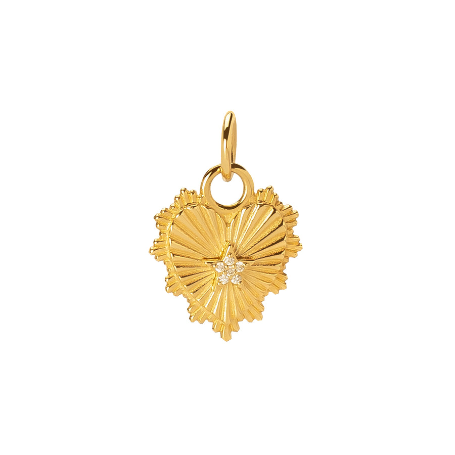 Foundrae Mini Diamond Star Heart Medallion - Charms & Pendants - Broken English Jewelry