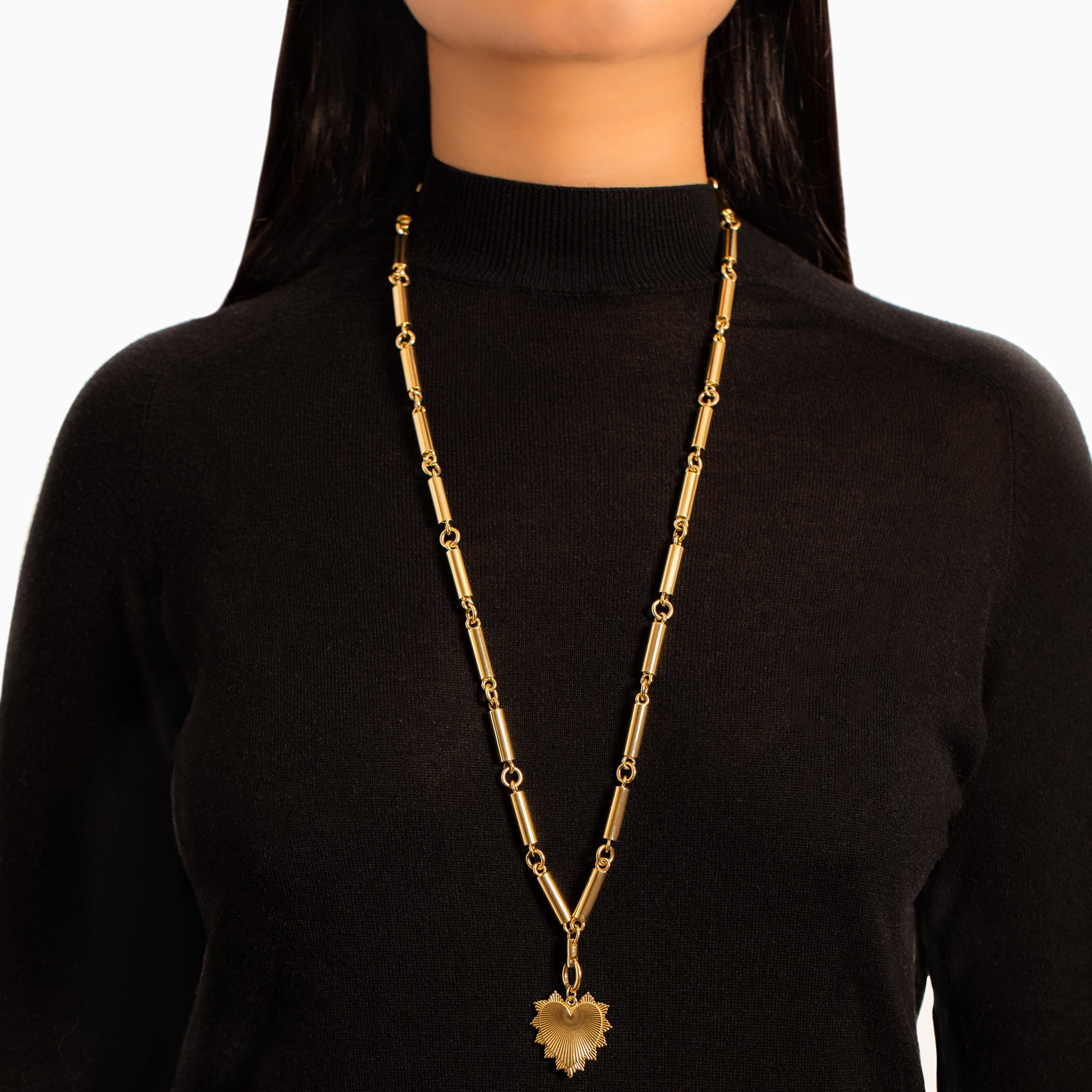 Foundrae Block Oversized Heart Love Token - Broken English Jewelry