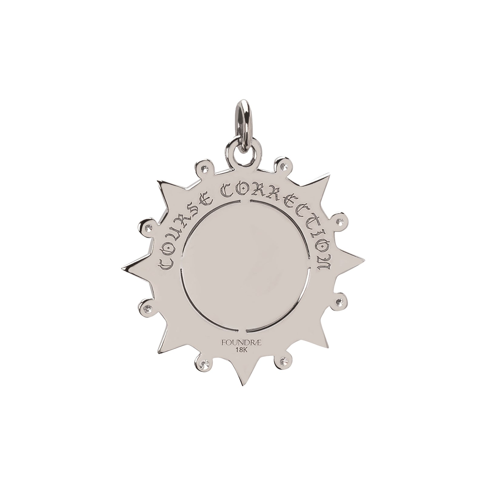 Foundrae Medium Internal Compass Medallion - White Gold - Charms & Pendants - Broken English Jewelry