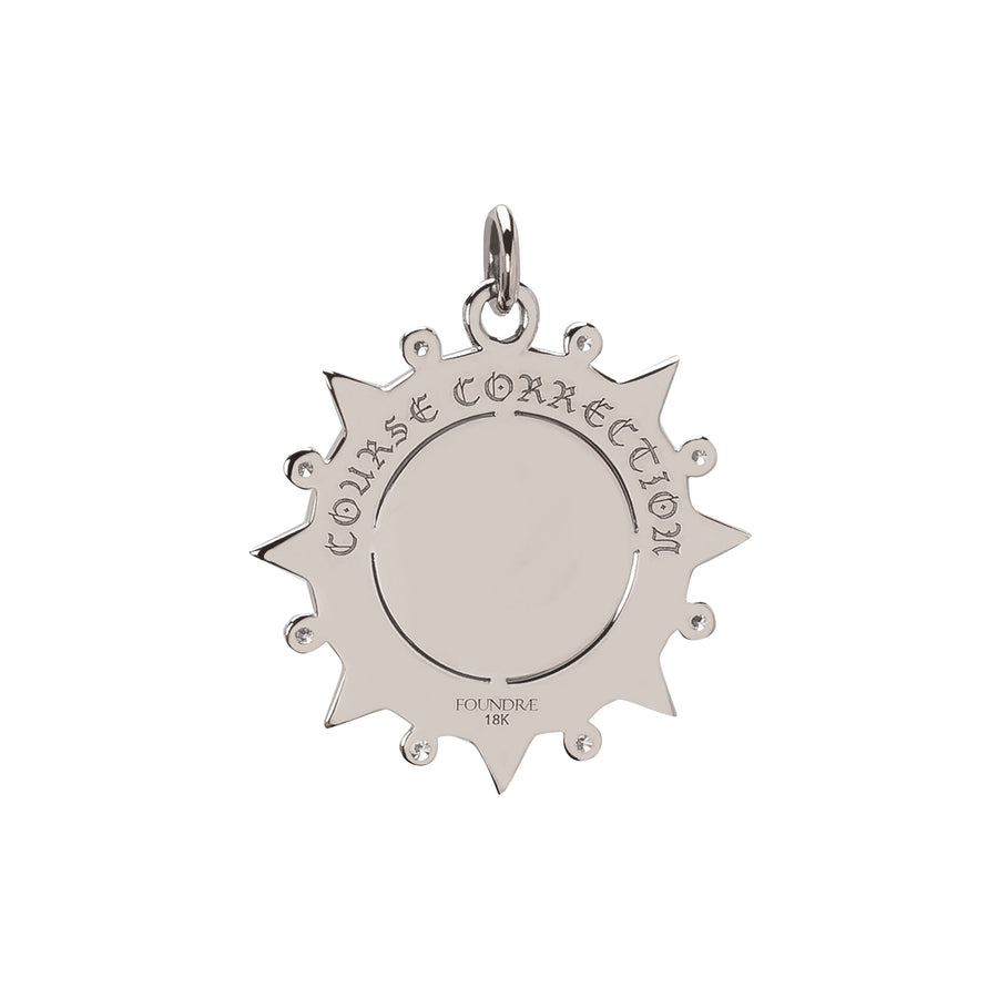 Foundrae Medium Internal Compass Medallion - White Gold - Charms & Pendants - Broken English Jewelry