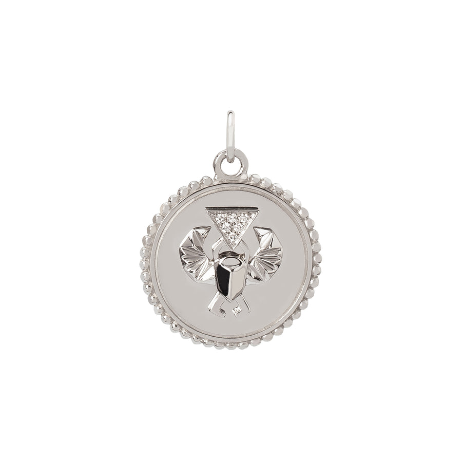 Foundrae Protection Medallion - White Gold - Broken English Jewelry