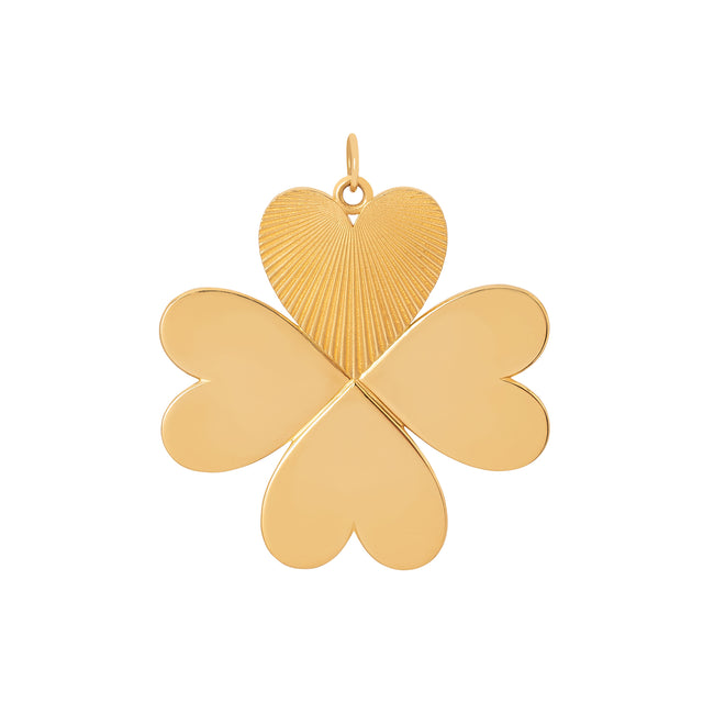 Foundrae Oversized Four Heart Clover Medallion - Charms & Pendants - Broken English Jewelry