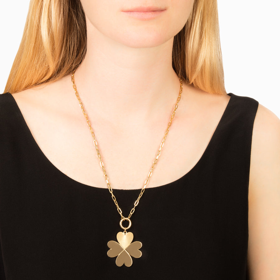 Foundrae Oversized Four Heart Clover Medallion - Charms & Pendants - Broken English Jewelry