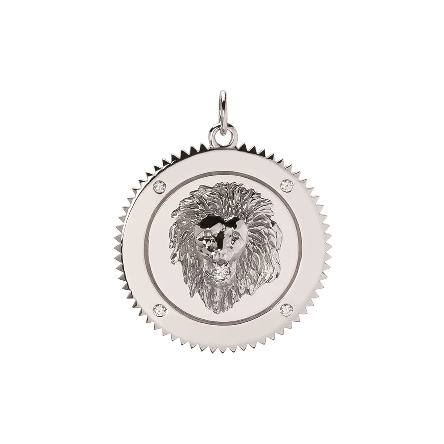 Foundrae Large Strength Medallion - White Gold - Charms & Pendants - Broken English Jewelry