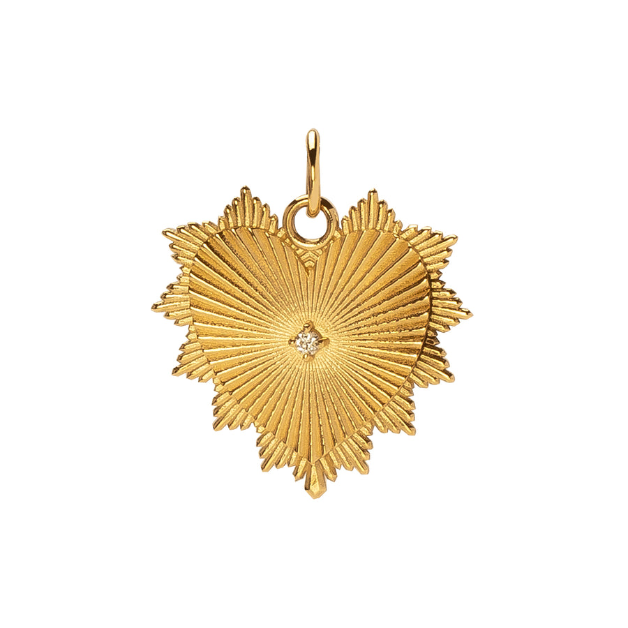 Foundrae Medium Radiating Heart Diamond Center Medallion - Charms & Pendants - Broken English Jewelry