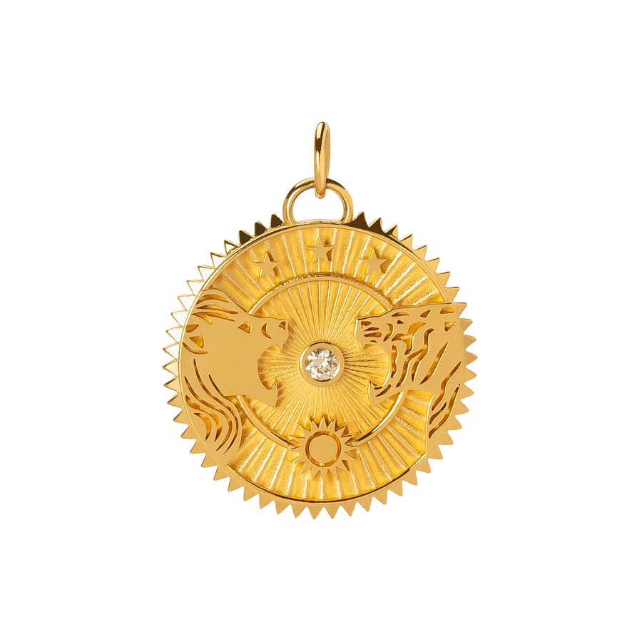 Foundrae Large Strength Lion & Tiger Medallion - Charms & Pendants - Broken English Jewelry