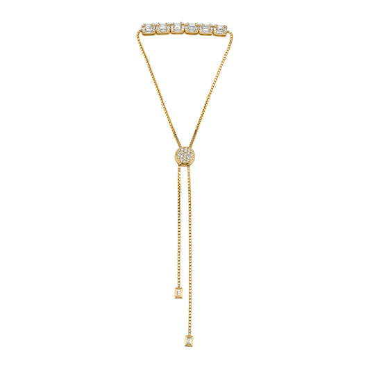 Large Mixed Cut Diamond Toggle Bracelet - Yellow Gold - Main Img
