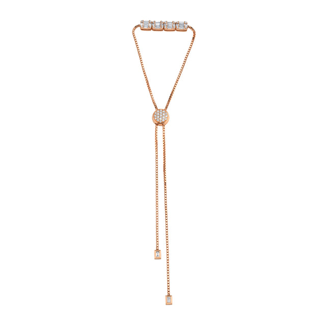 Borgioni Medium Mixed Cut Diamond Toggle Bracelet - Rose Gold - Broken English Jewelry