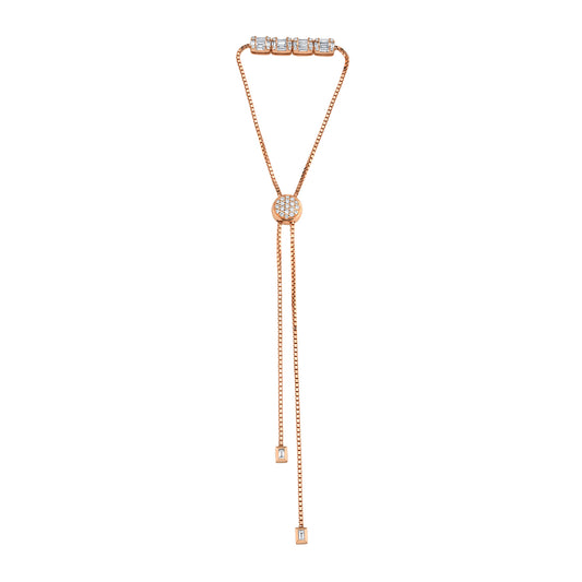 Medium Mixed Cut Diamond Toggle Bracelet - Rose Gold - Main Img