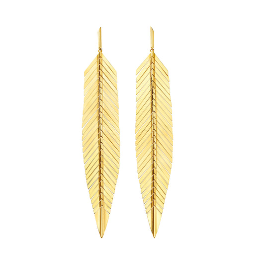 Large Feather Earrings - Main Img