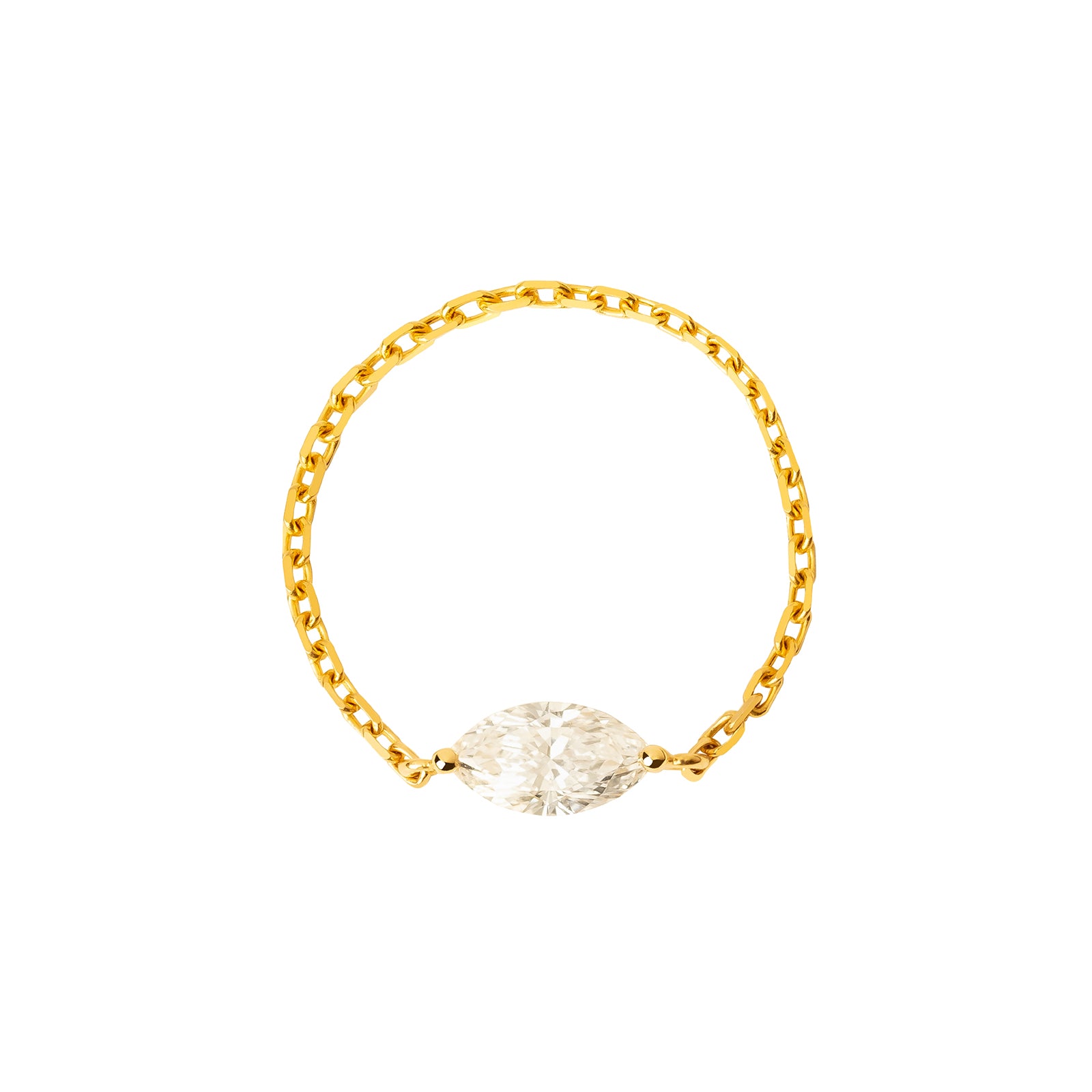 YI Collection Supreme Marquis Chain Ring - Diamond - Rings - Broken English Jewelry