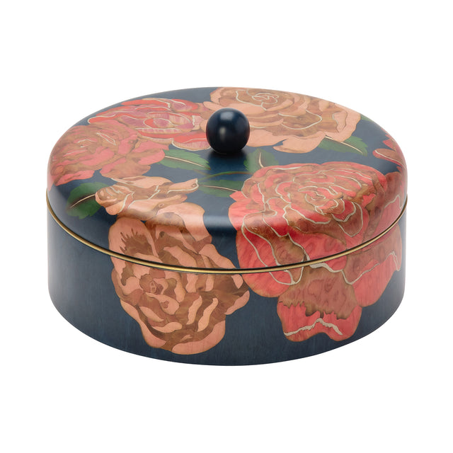 Silvia Furmanovich Round Marquetry Wood Jewelry Box - Rose - Home & Decor - Broken English Jewelry