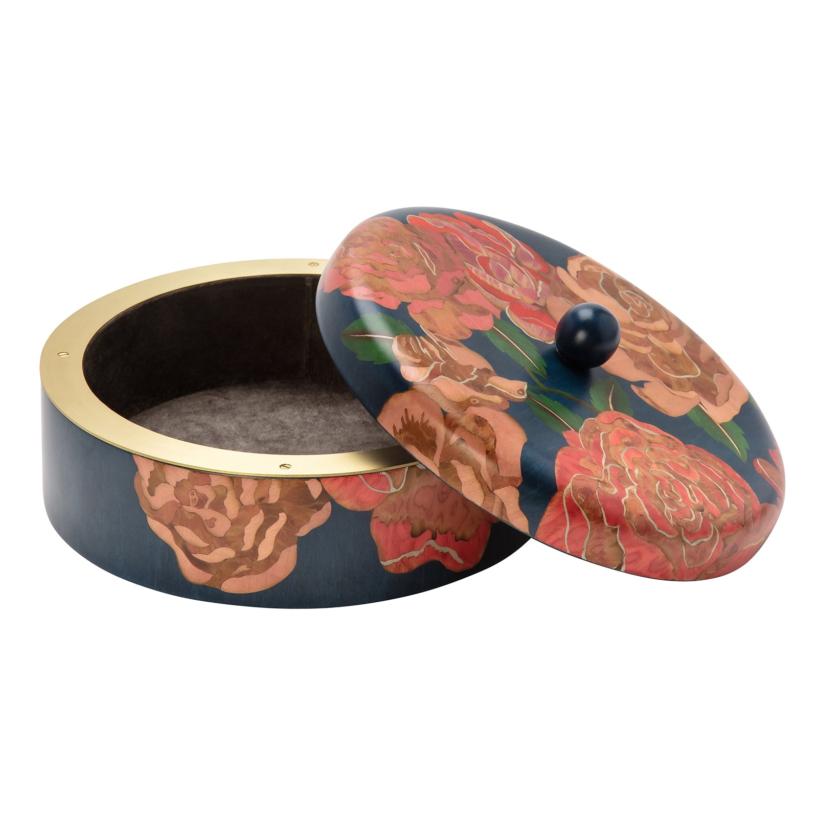 Silvia Furmanovich Round Marquetry Wood Jewelry Box - Rose - Home & Decor - Broken English Jewelry