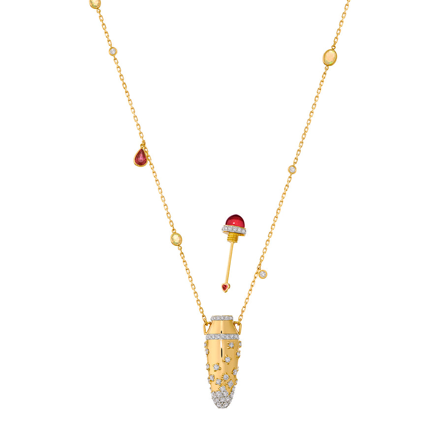 Sauer Eden Love Potion Necklace - Garnet - Necklaces - Broken English Jewelry