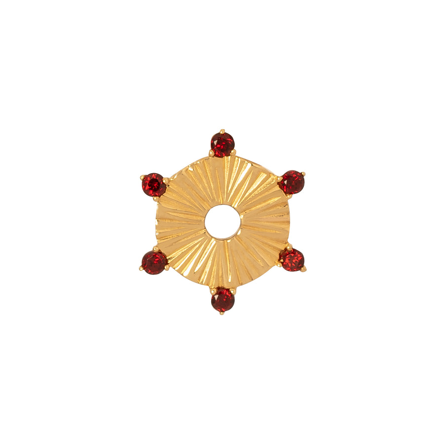 Foundrae Small Element Disk - Garnet - Broken English Jewelry