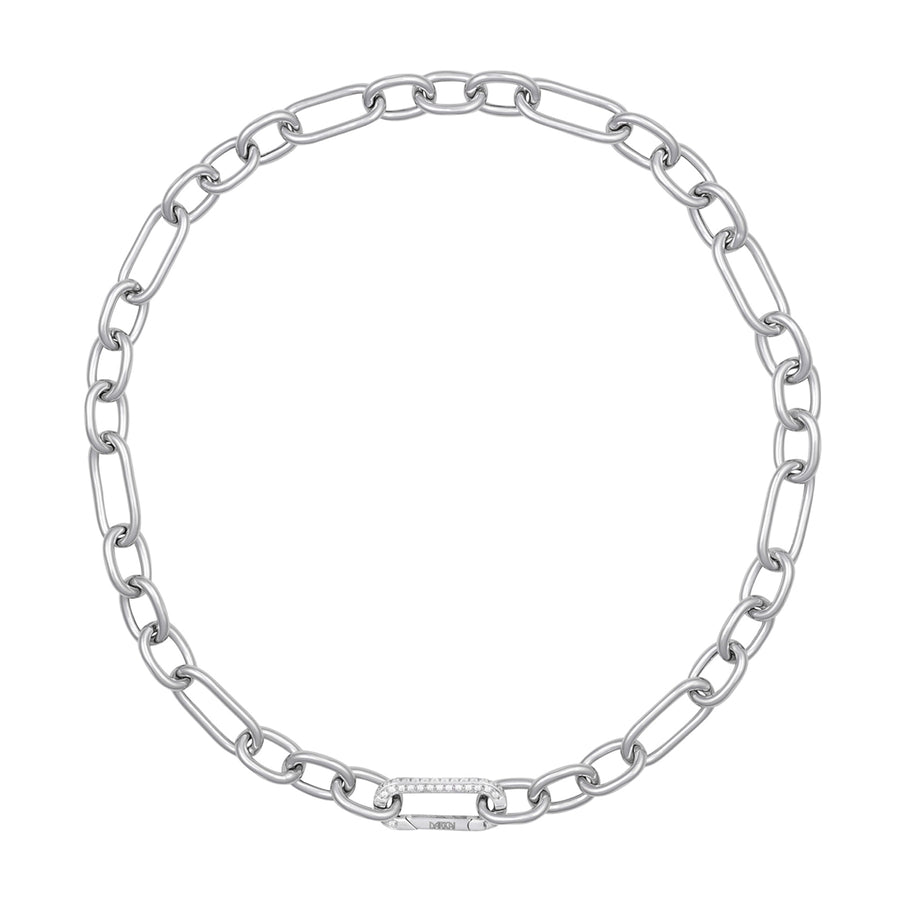 DARKAI Mixed Link Necklace - Rhodium & White Gold - Necklaces - Broken English Jewelry