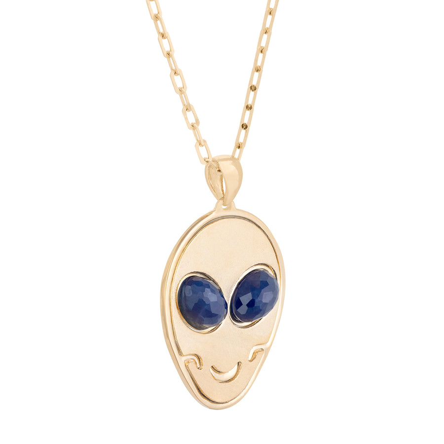 DARKAI Alien Necklace - Neptune & Yellow Gold - Necklaces - Broken English Jewelry