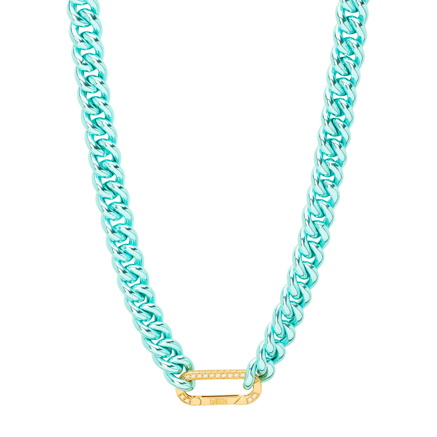 DARKAI Cuban Link Necklace - Sky & Yellow Gold - Necklaces - Broken English Jewelry