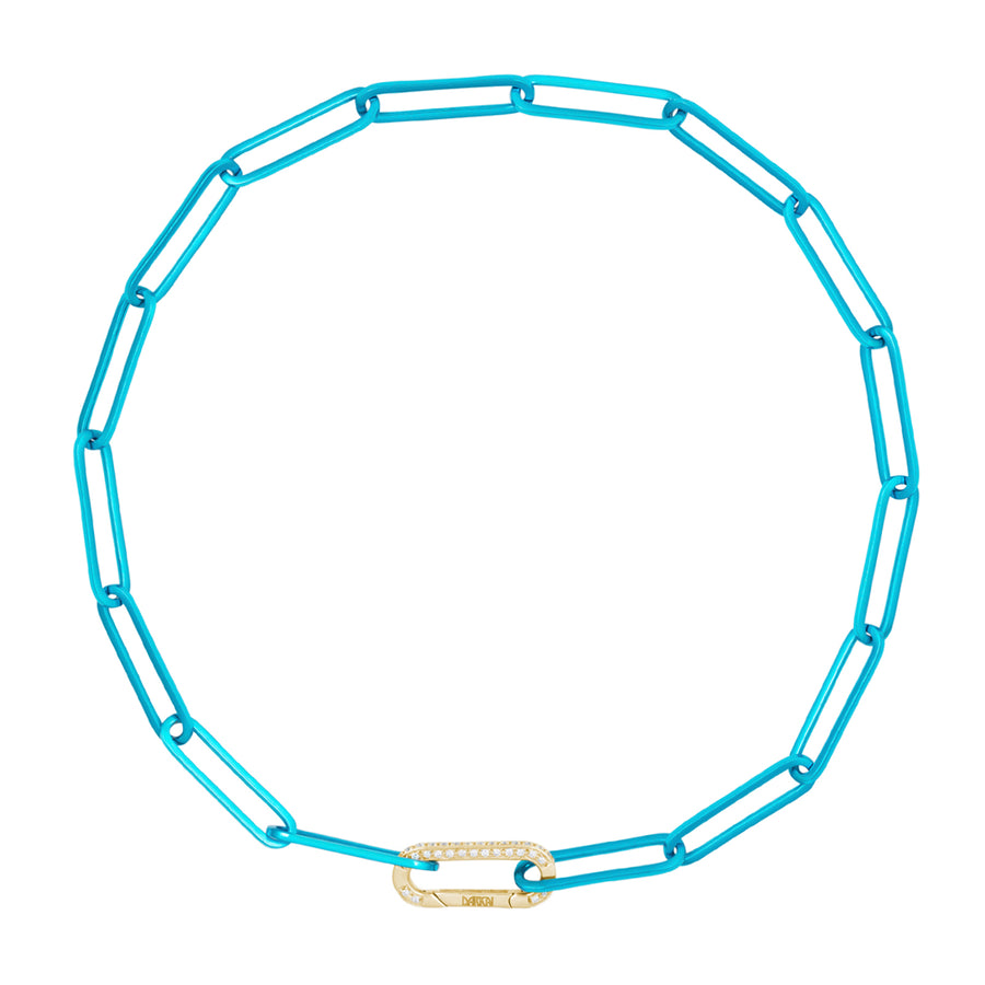 DARKAI Cable Link Necklace - Cyan & Yellow Gold - Necklaces - Broken English Jewelry