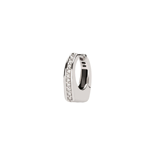 Dois Irmãos Semi Diamond Mini Huggie - White Gold - Main Img