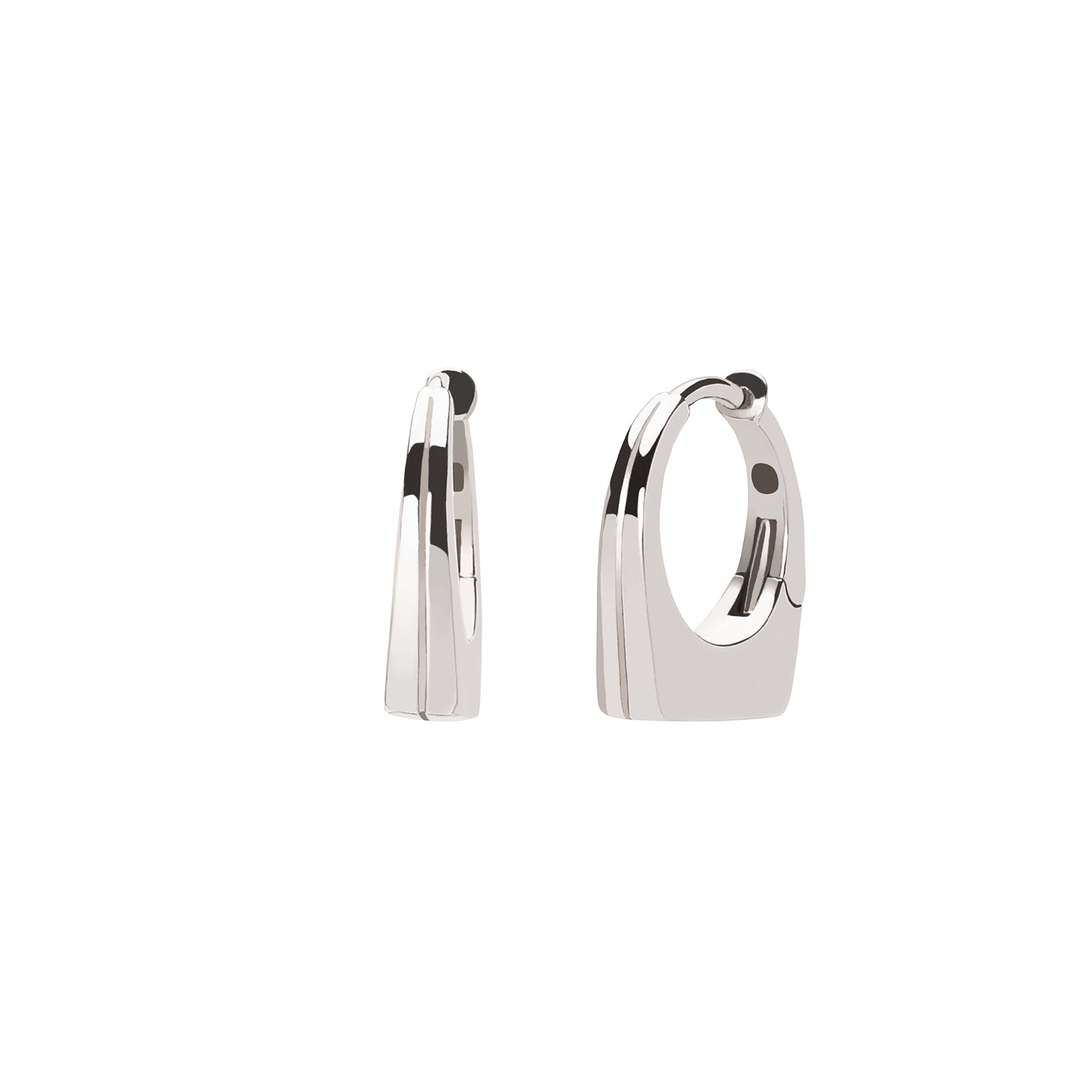 Prasi Dois Irmaos Mini Huggie - White Gold - Broken English Jewelry