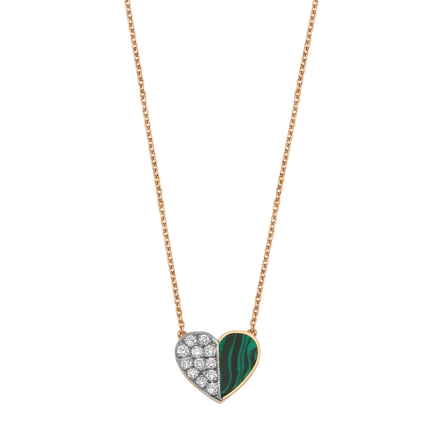 Melis Goral Malachite Deep Sea Heart Necklace - Necklaces - Broken English Jewelry