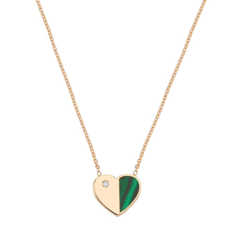 Melis Goral Single Diamond Malachite Deep Space Necklace - Necklaces - Broken English Jewelry