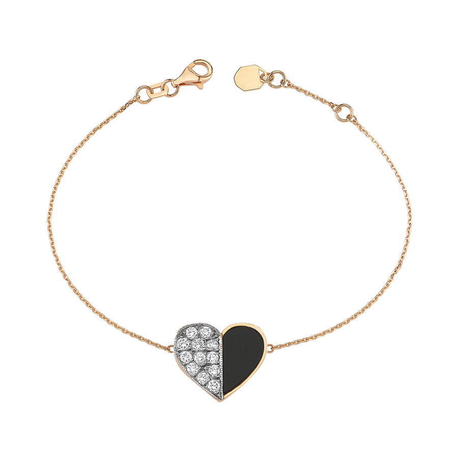 Melis Goral Onyx and Diamond Deep Space Heart Bracelet - Bracelets - Broken English Jewelry