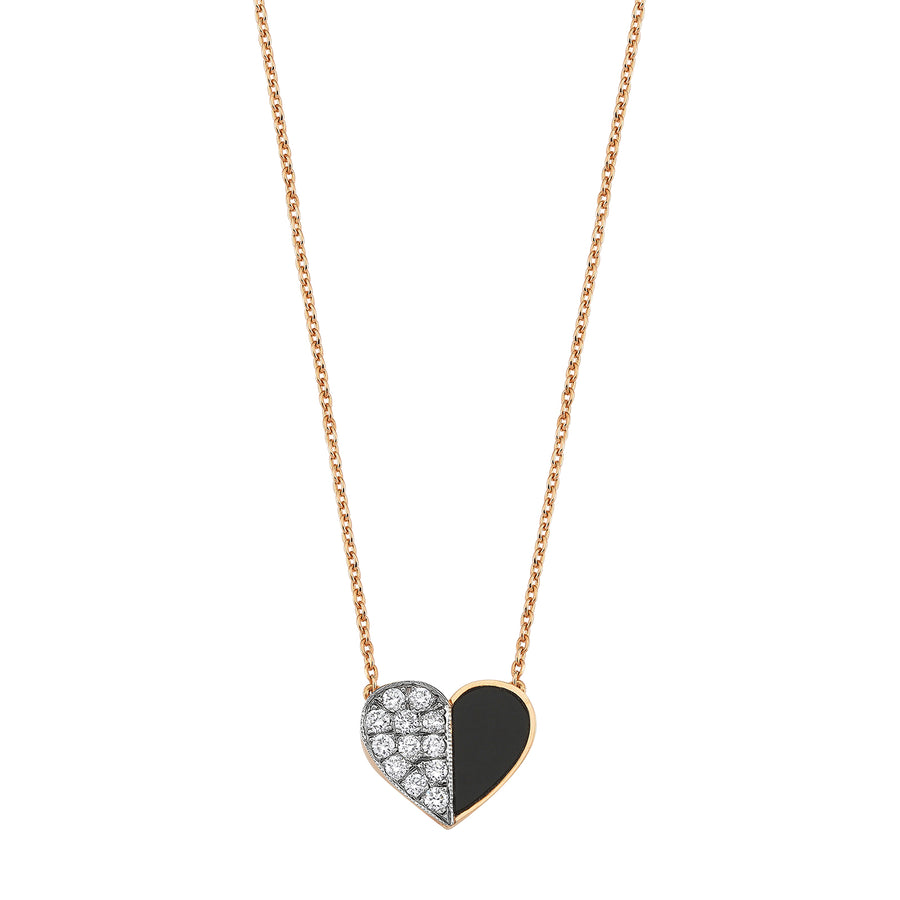 Melis Goral Onyx Deep Space Heart Necklace - Necklaces - Broken English Jewelry