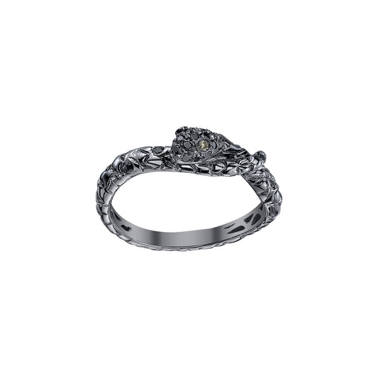 Snake Black Diamond Band - Black Gold - Main Img