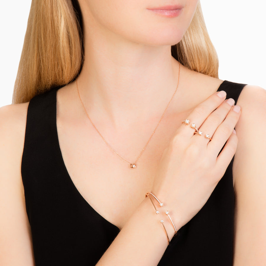 Dinh Van Le Cube Diamant Large Bracelet - Rose Gold - Broken English Jewelry