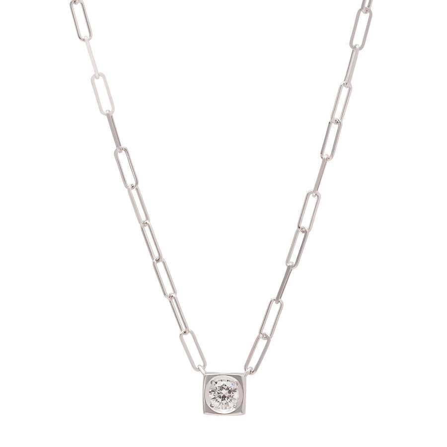 Dinh Van Le Cube Diamant Large Necklace - White Gold - Broken English Jewelry