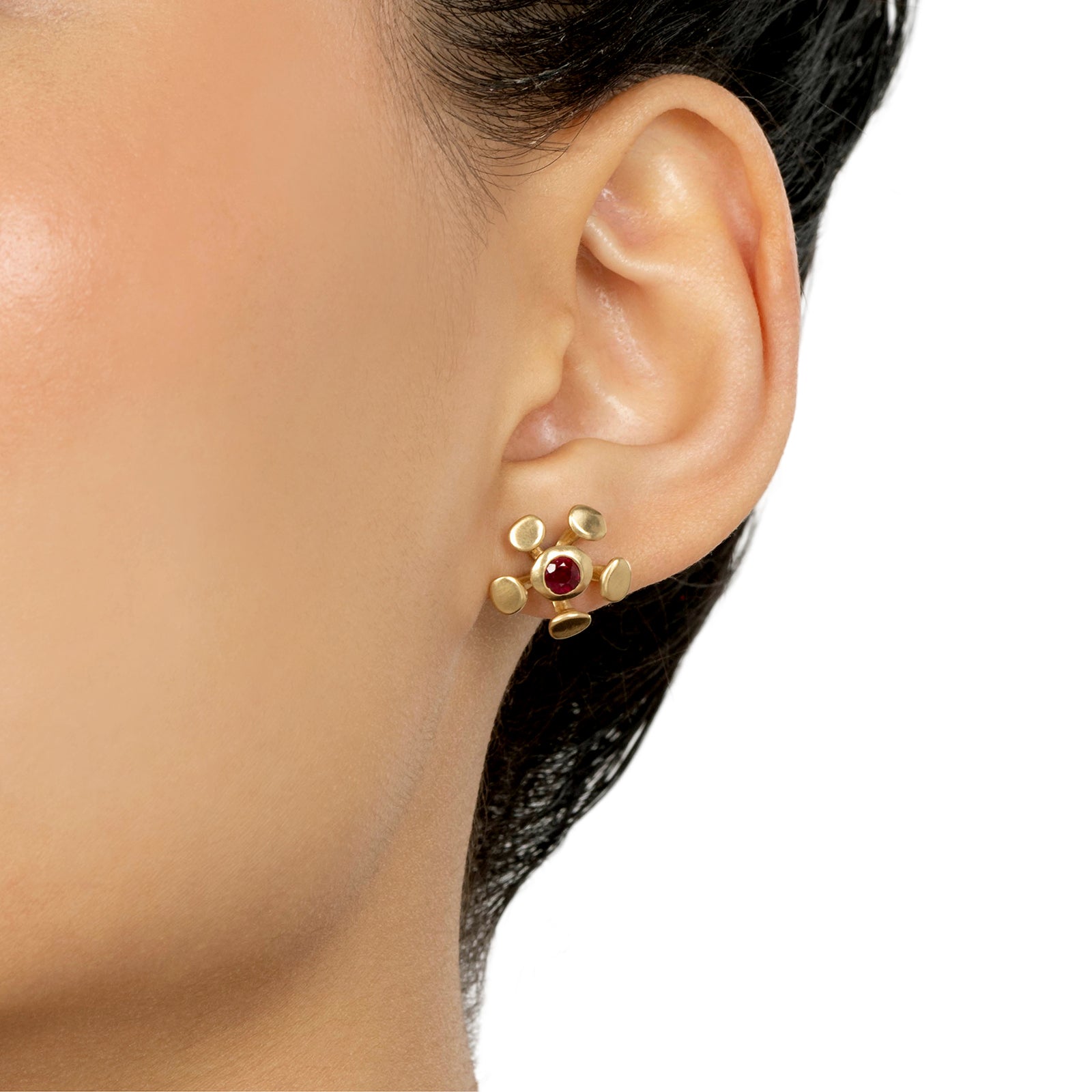 VRAM Chrona Studs - Ruby - Broken English Jewelry