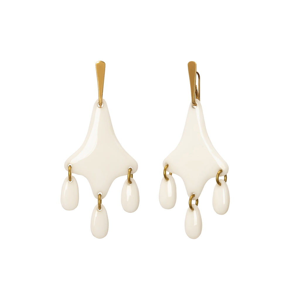 Annette Ferdinandsen Bamboo Earrings - Mother of Pearl - Earrings - Broken English Jewelry