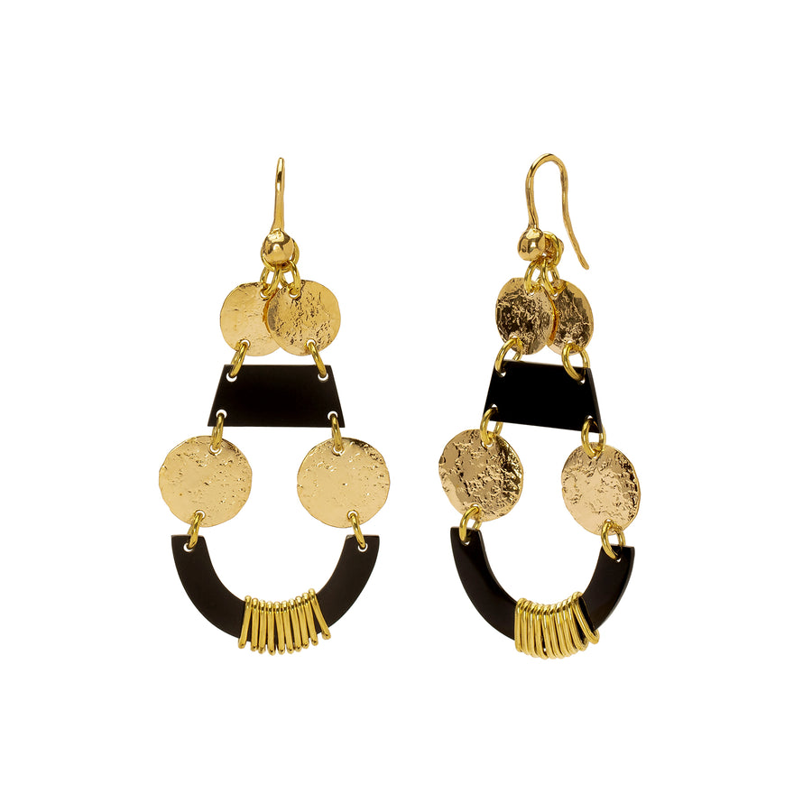 Lisa Eisner Jewelry Floating Hook Earrings - Black Jade - Broken English Jewelry