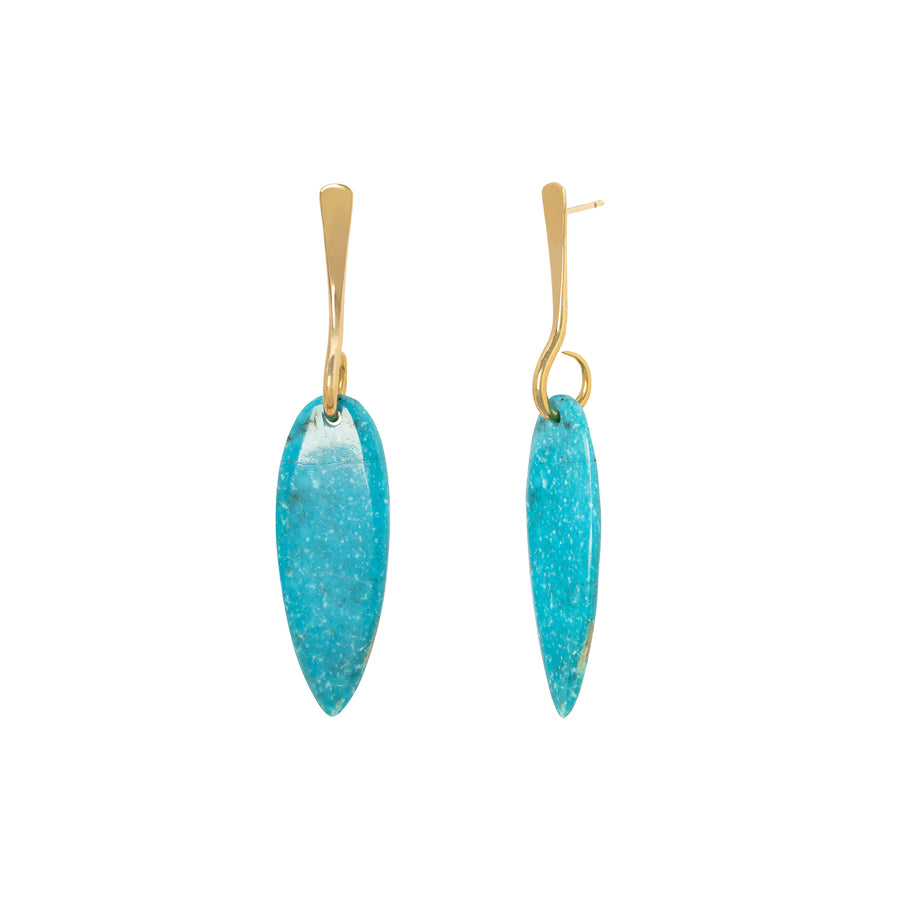 Lisa Eisner Jewelry Turquoise Slender Spear Earrings - Broken English Jewelry