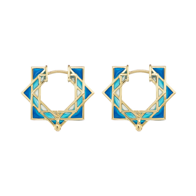 Ark Shakti Hoops - Blue Aura - Earrings - Broken English Jewelry
