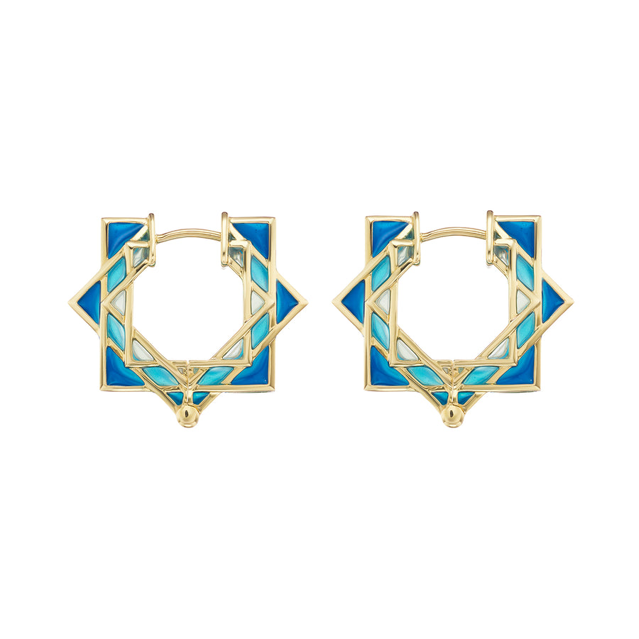 Ark Shakti Hoops - Blue Aura - Earrings - Broken English Jewelry