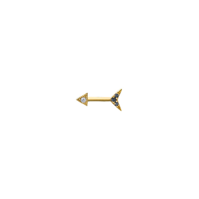 Lizzie Mandler Mini Arrow White & Black Diamond Stud - Earrings - Broken English Jewelry