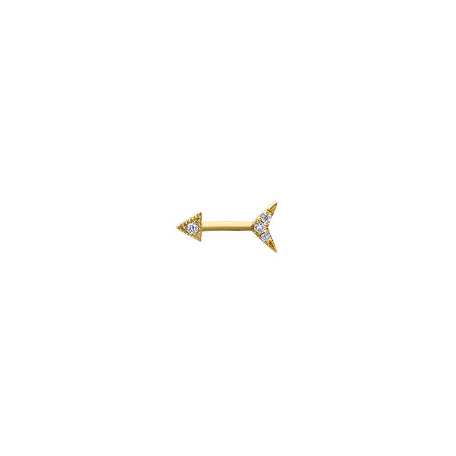 Lizzie Mandler Mini Arrow White Diamond Stud - Earrings - Broken English Jewelry