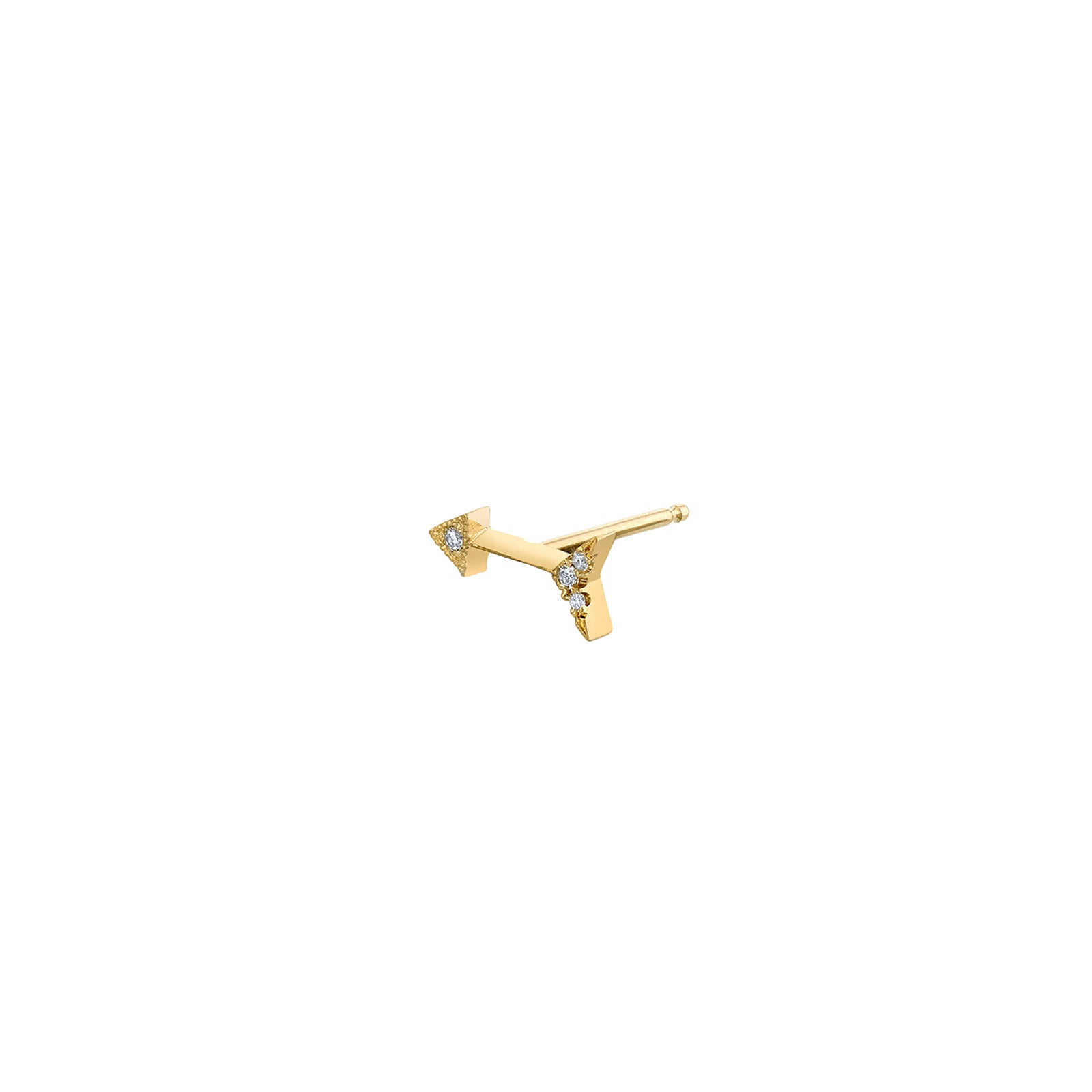 Lizzie Mandler Mini Arrow White Diamond Stud - Earrings - Broken English Jewelry