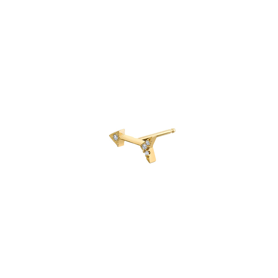 Lizzie Mandler Mini Arrow White Diamond Stud - Earrings - Broken English Jewelry
